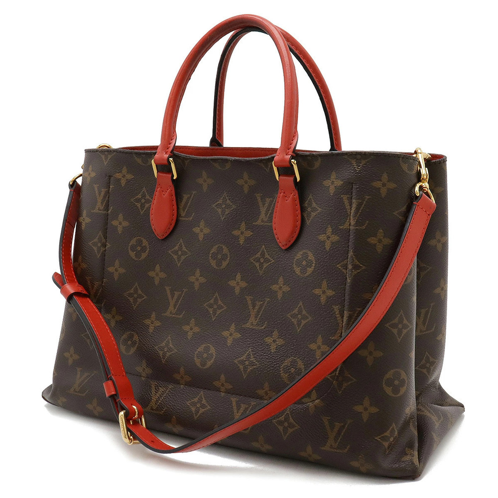 Louis Vuitton Shoulder Tote Monogram Flower Bag Coquelicot Red